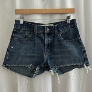 Levi’s 505 Cut Off Dark Wash Demin Shorts Womens Waist 28